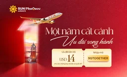 Mừng một năm cất cánh – Sun PhuQuoc Airways ưu đãi tới 30%
