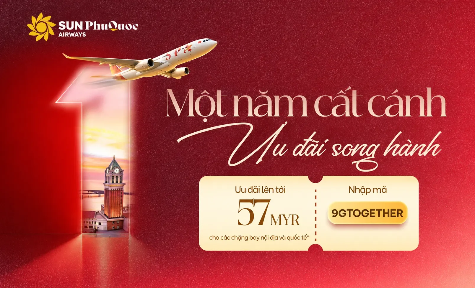 Mừng một năm cất cánh – Sun PhuQuoc Airways ưu đãi tới 30%