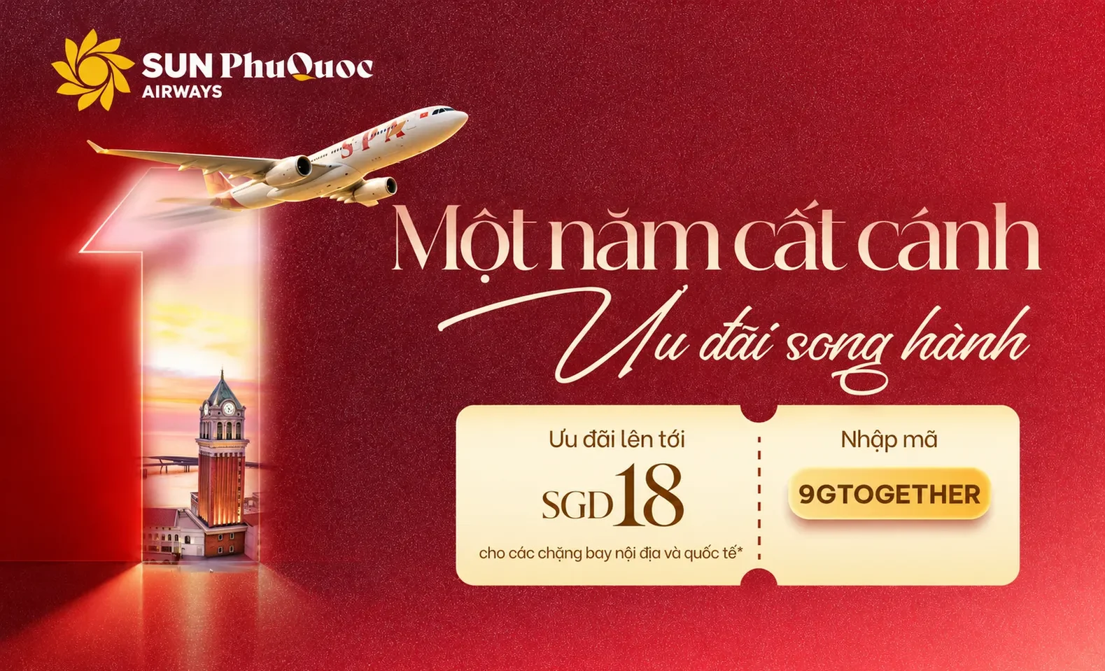 Mừng một năm cất cánh – Sun PhuQuoc Airways ưu đãi tới 30%