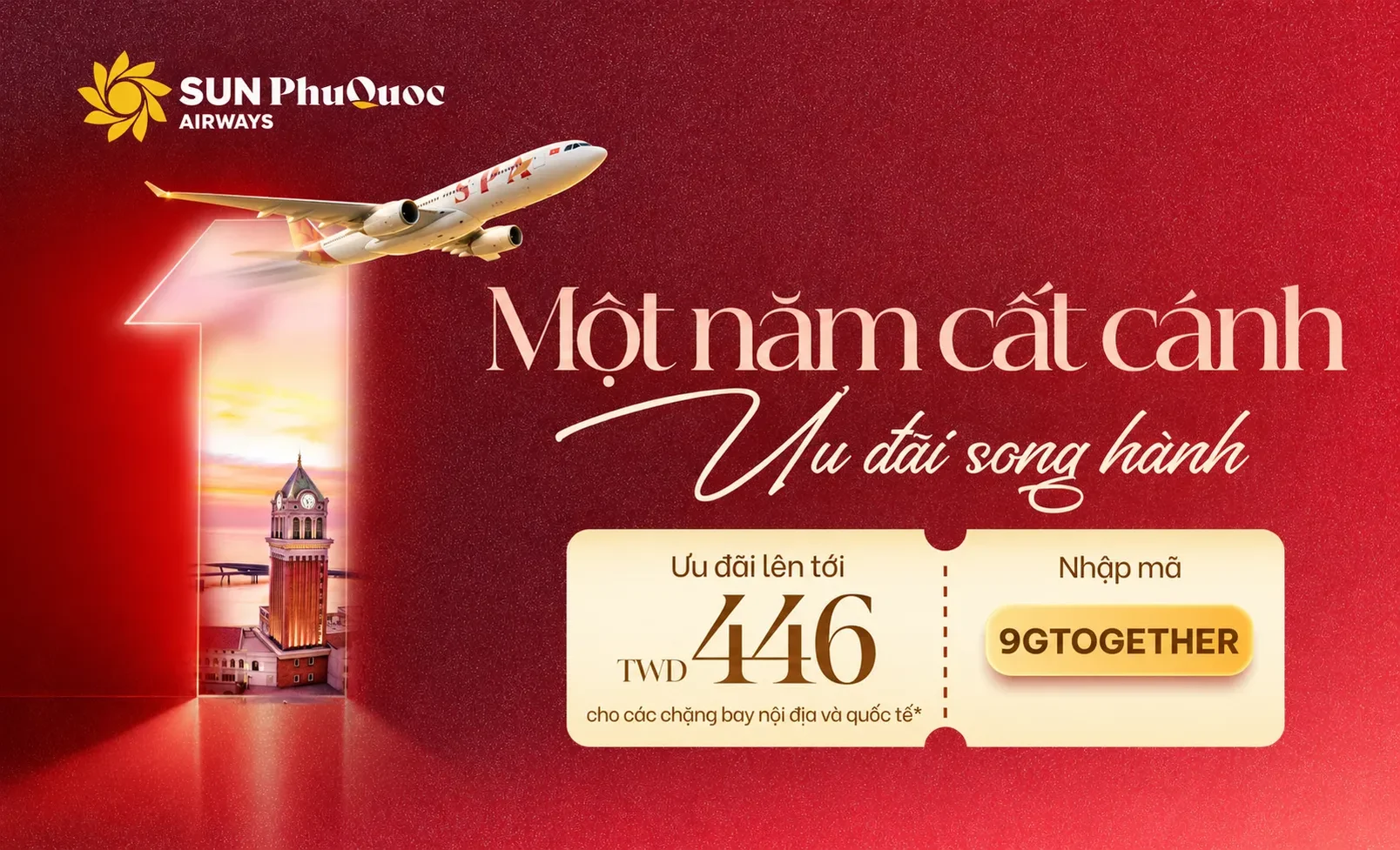 Mừng một năm cất cánh – Sun PhuQuoc Airways ưu đãi tới 30%