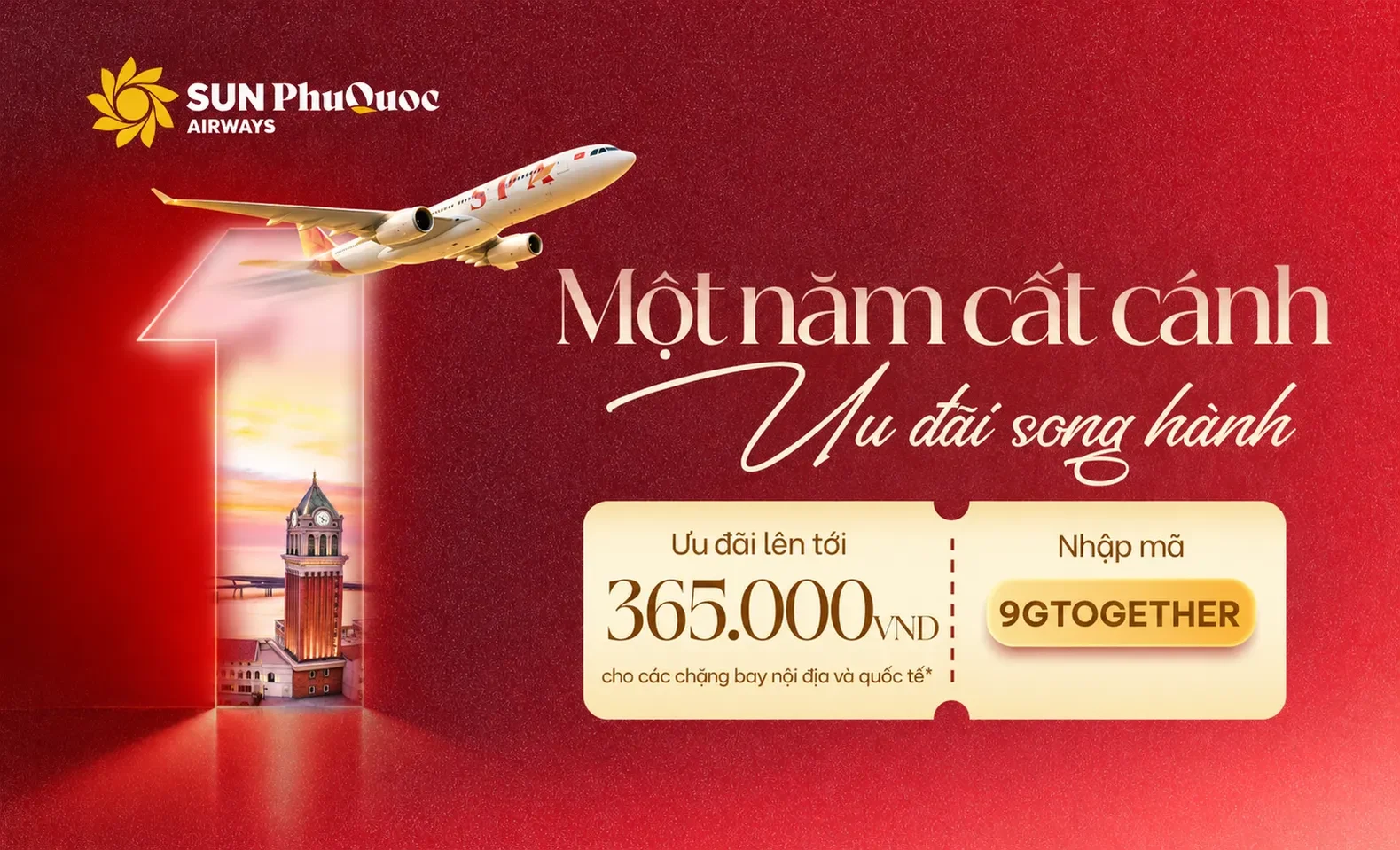 Mừng một năm cất cánh – Sun PhuQuoc Airways ưu đãi tới 30%