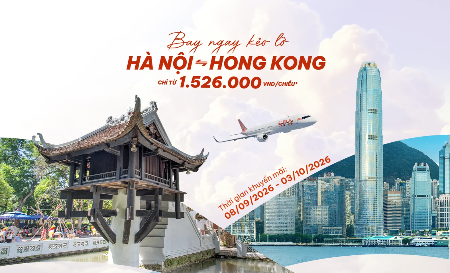 Bay Hà Nội - Hong Kong từ 1.526.000 VNĐ/chiều cùng Sun PhuQuoc Airways