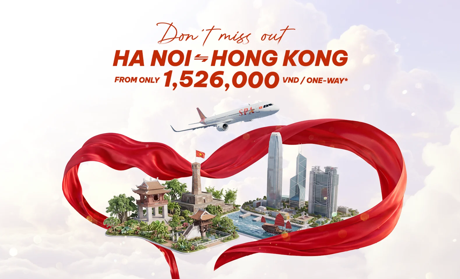 Fly from Hanoi to Hong Kong from VND 1,526,000 one way with Sun PhuQuoc Airways