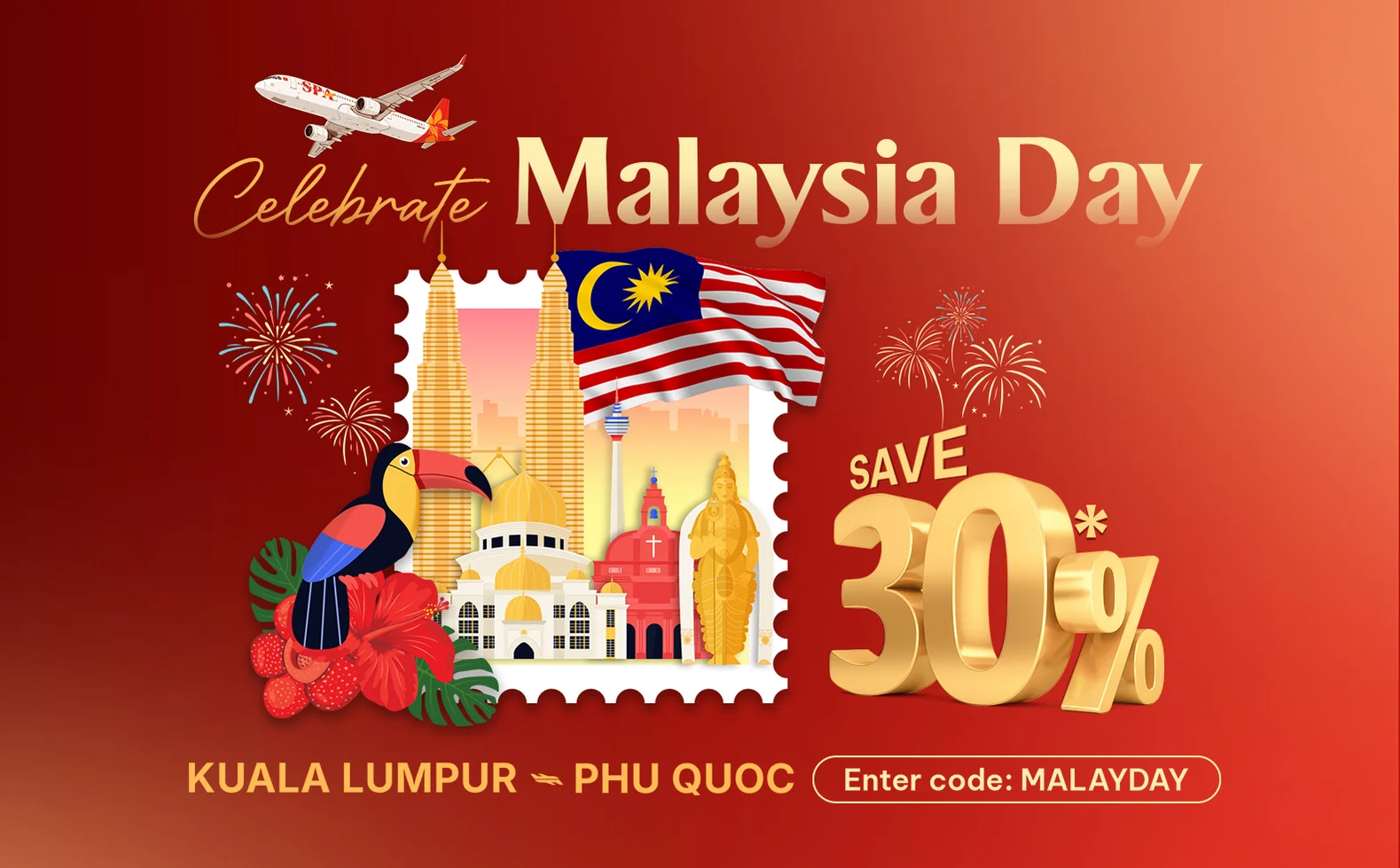 Malaysia Day: 30% Off Phu Quoc - Kuala Lumpur Flights