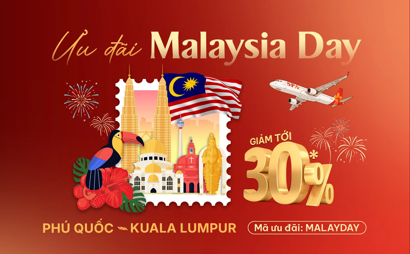 Malaysia Day: Ưu Đãi 30% Vé Máy Bay Phú Quốc - Kuala Lumpur Cùng Sun PhuQuoc Airways