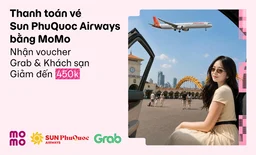 Đặt vé Sun PhuQuoc Airways, thanh toán MoMo nhận ưu đãi đến 450.000 VNĐ 