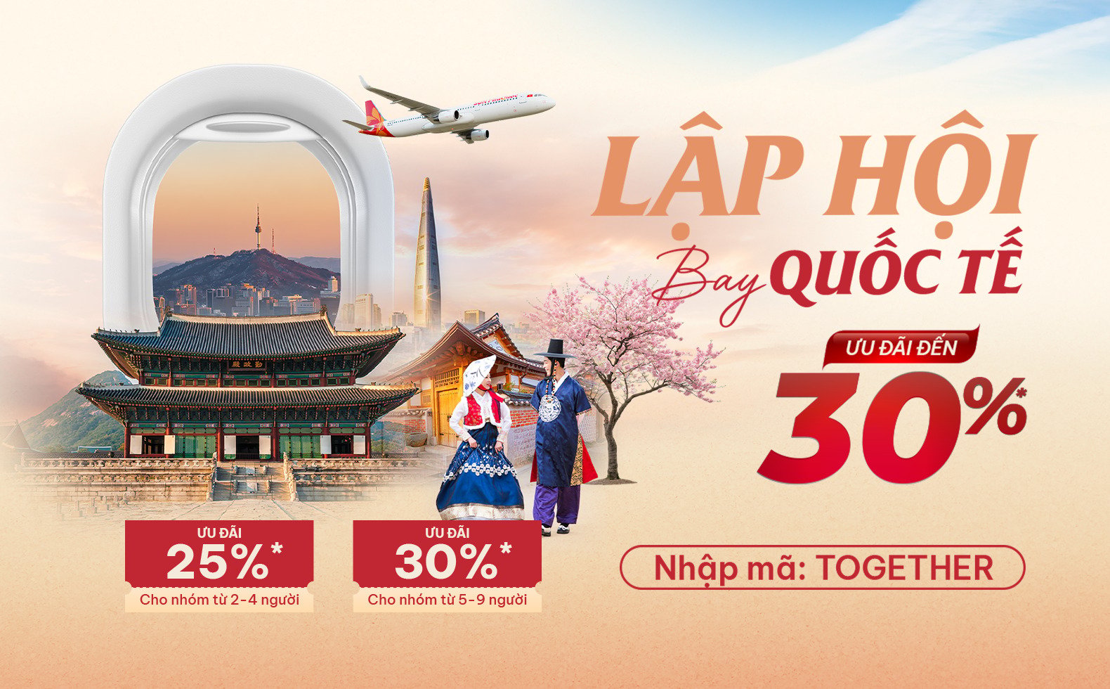 Lập hội bay - Tiết kiệm tới 30%