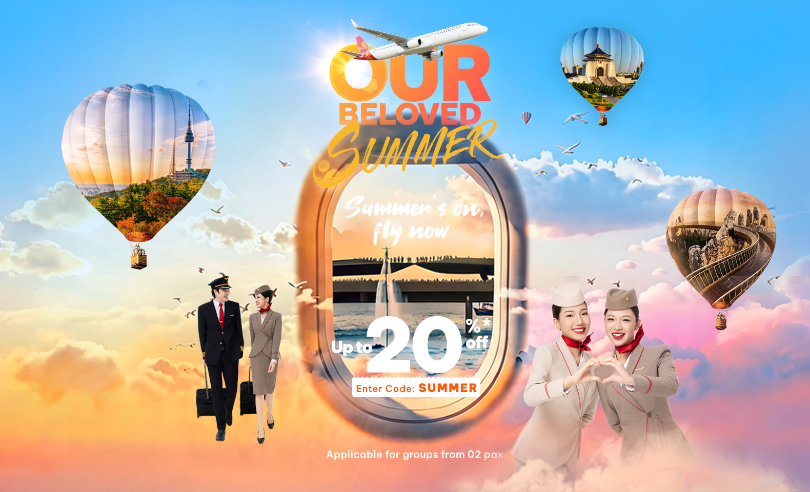 Our Beloved Summer: Enjoy Up to 20% Off Group Airfares for a Radiant Summer