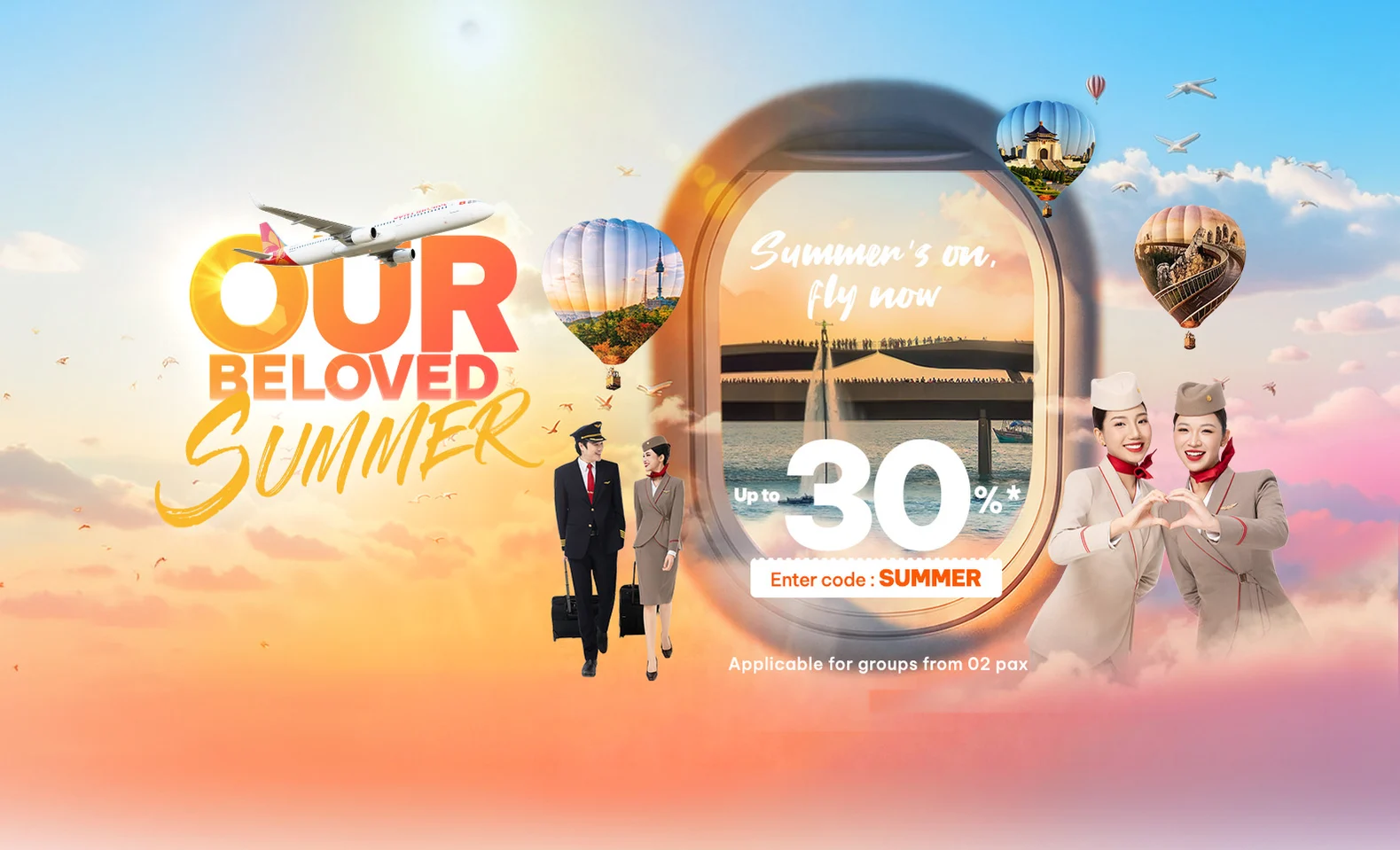 Our Beloved Summer: Enjoy Up to 20% Off Group Airfares for a Radiant Summer
