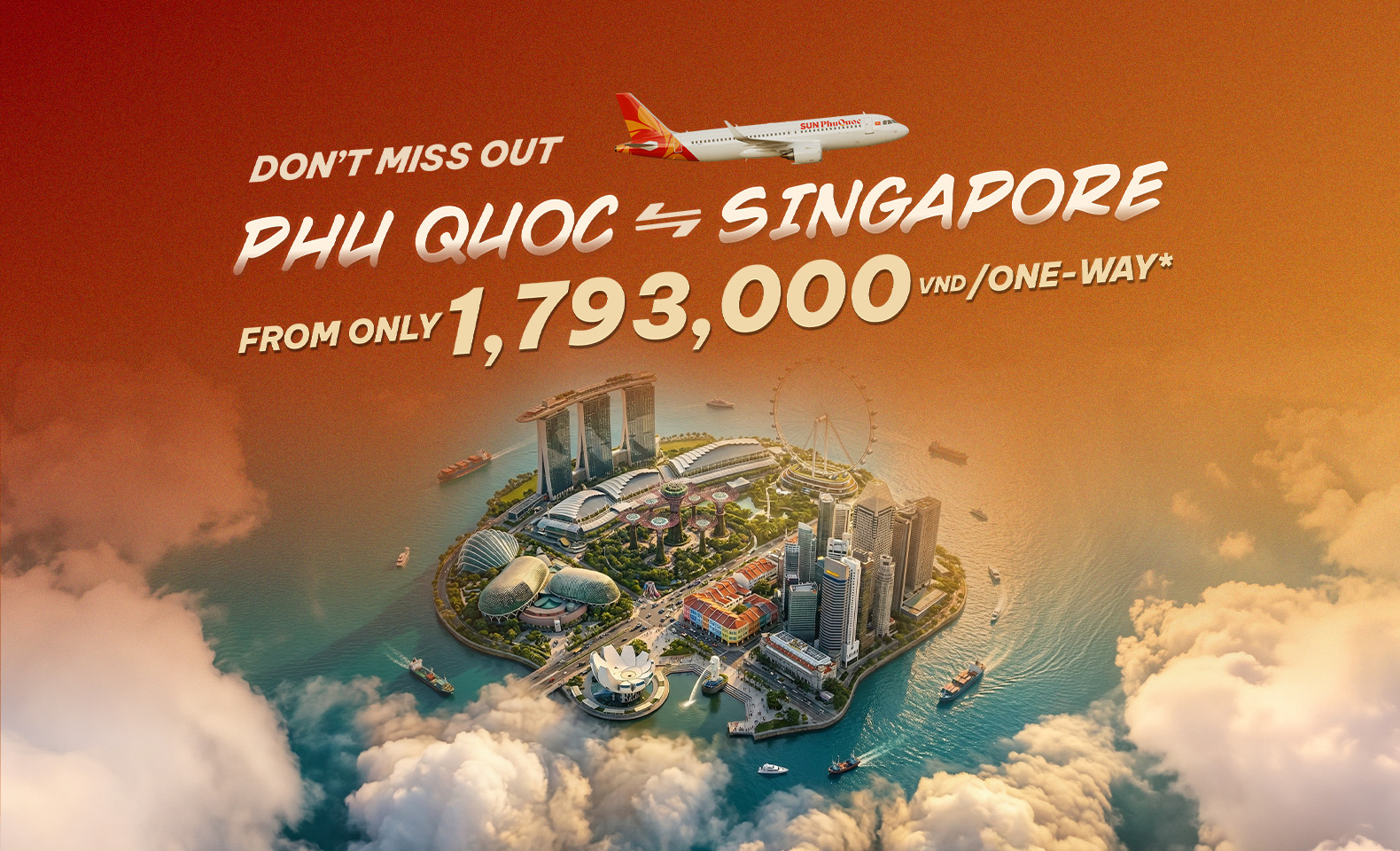 Book now before it's gone: Phu Quoc – Singapore from 1.793K VND*