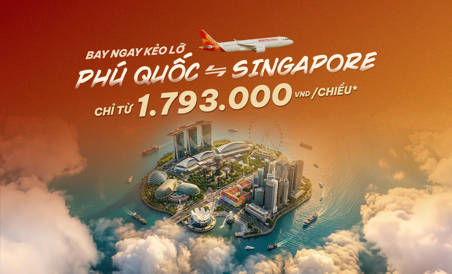 Bay ngay kẻo lỡ, Phú Quốc – Singapore từ 1.793K VND*
