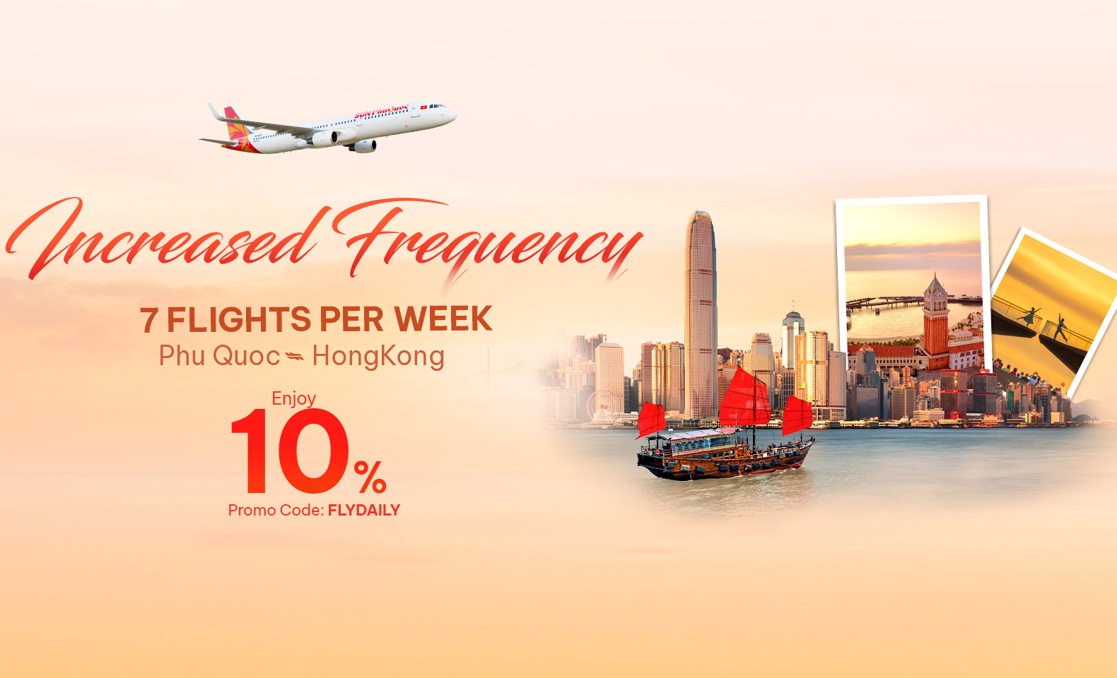 Phu Quoc – Hong Kong Flights Increased to 7 Weekly Services: Enjoy 10% Off with Sun PhuQuoc Airways