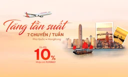 Tăng tần suất bay Phú Quốc – Hong Kong lên 7 chuyến/tuần: Săn ngay ưu đãi 10% cùng Sun PhuQuoc Airways