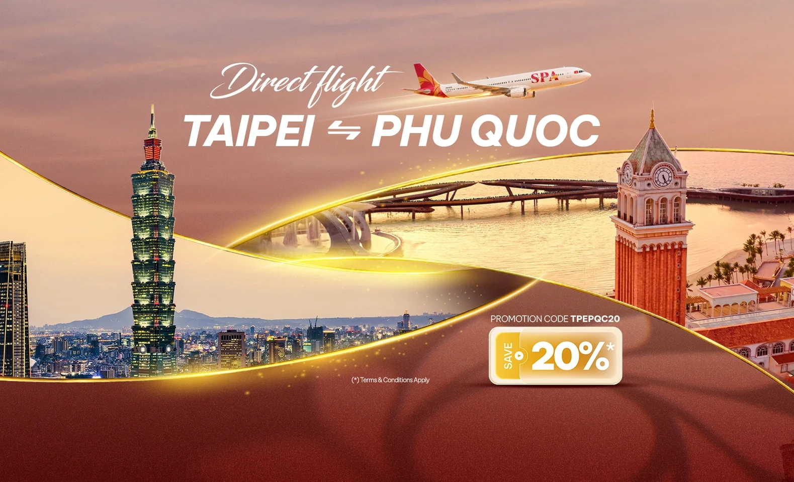 Direct Flight from Taipei to Phu Quoc and Save 20% This Year-End 2026*