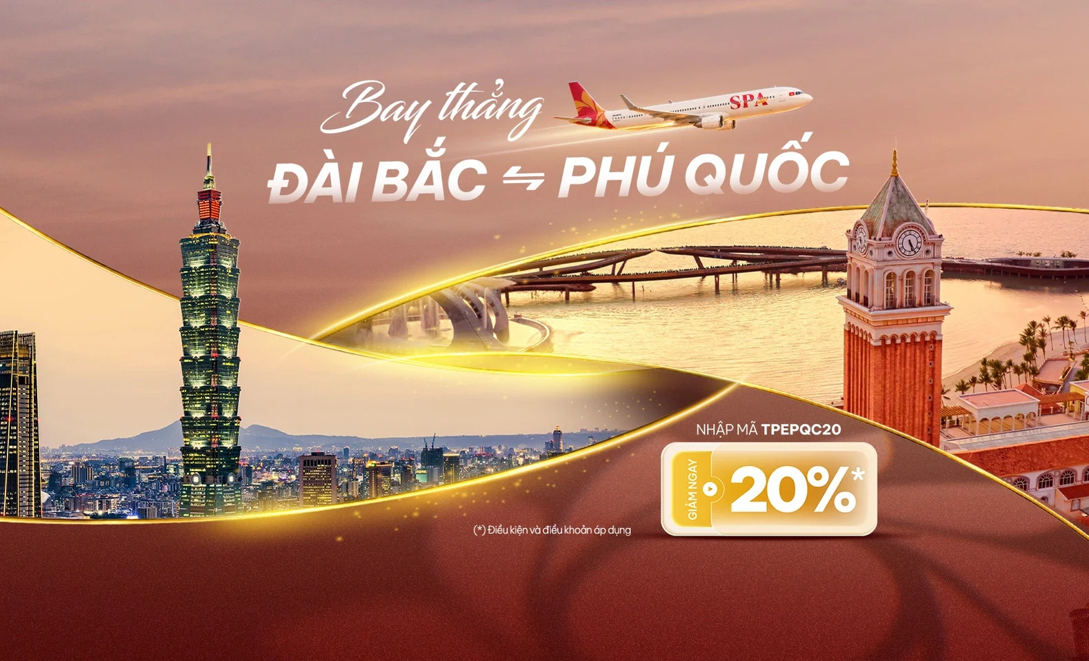 Bay thẳng Đài Bắc – Phú Quốc, giảm ngay 20% dịp cuối năm 2026
