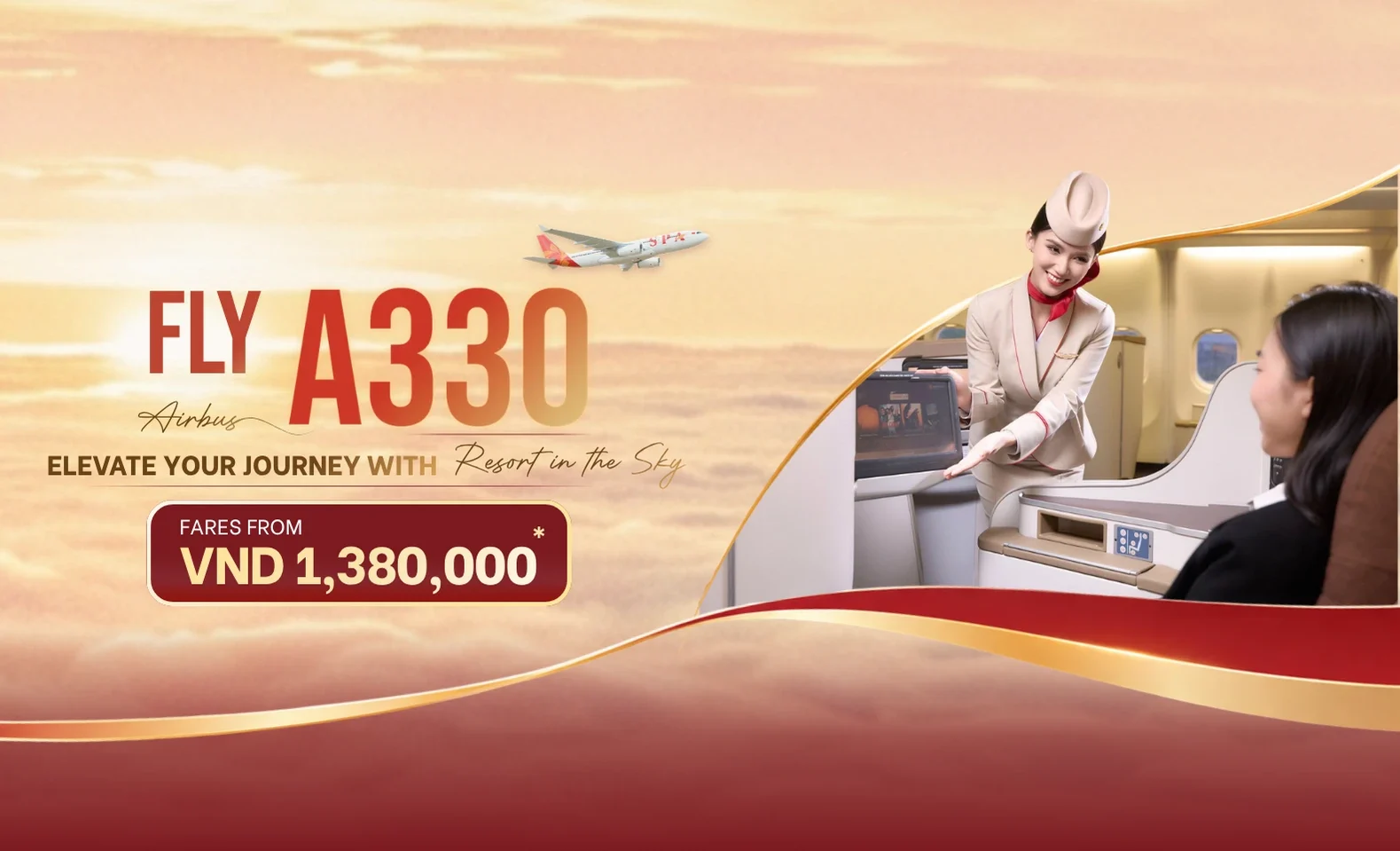 Fly Airbus A330 with Sun PhuQuoc Airways: Elevate Your “Resort in the Sky” Experience from Just VND 1,380,000