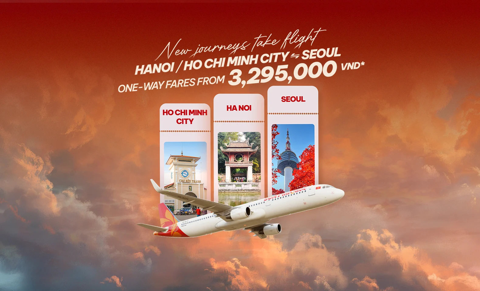 Flights to South Korea from Hanoi & Ho Chi Minh City to Seoul