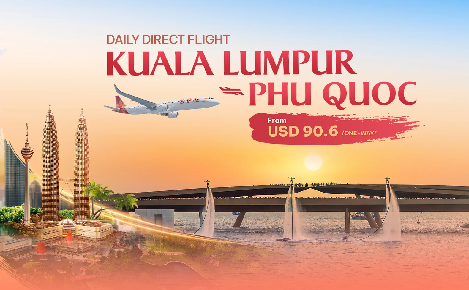 Fly from Kuala Lumpur to Phu Quoc from just USD 90.6/one-way*