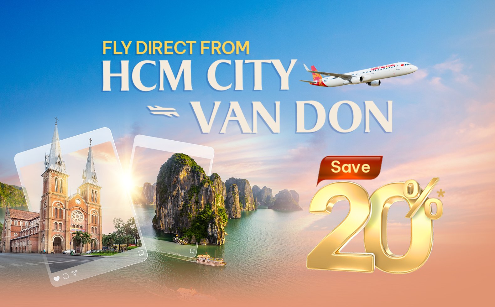 Fly from Ho Chi Minh City to Van Don with 20% off