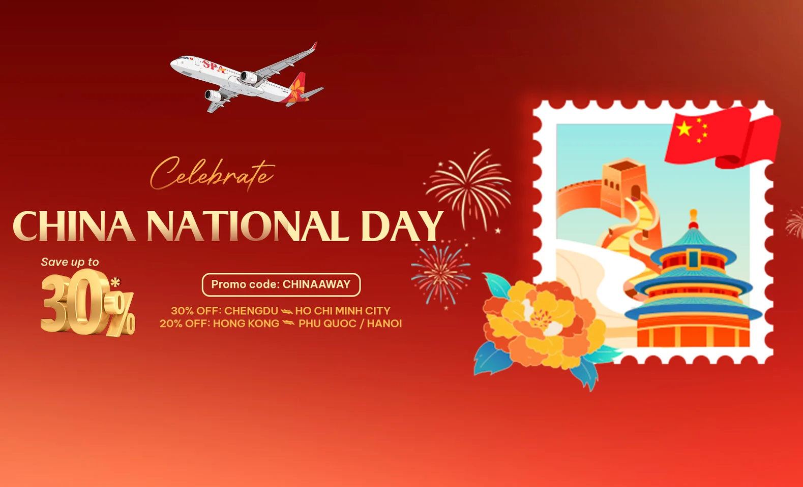 Celebrate China's National Day: up to 30% off your journey to Vietnam