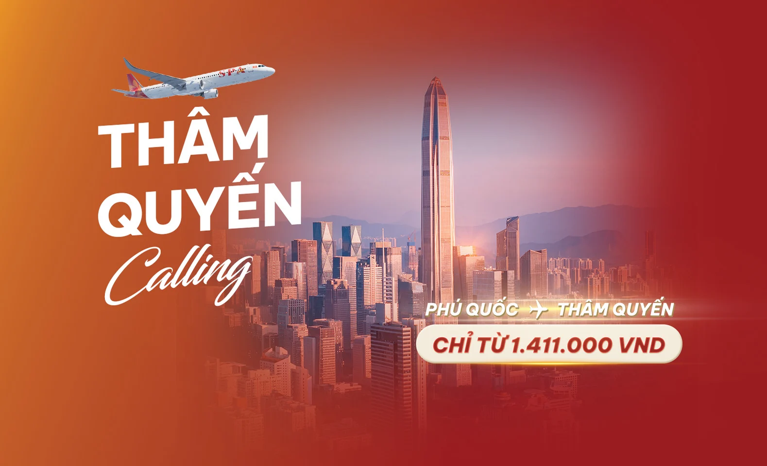 Khai Trương Đường Bay Phú Quốc - Thâm Quyến - Vé chỉ từ 1.411.000 VNĐ